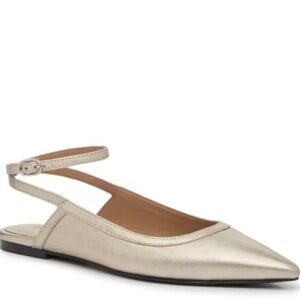 Free People Jules Point Wrap Gold Metallic Flats- Size 8.5